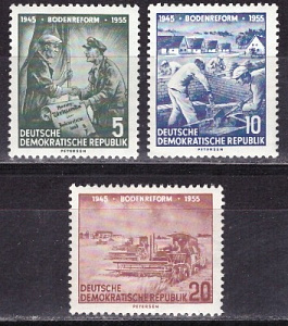 ГДР 1955, №481-483, Сельское Хозяйство, 3 марки ГДР 1955, №481-483, Сельское Хозяйство, 3 марки